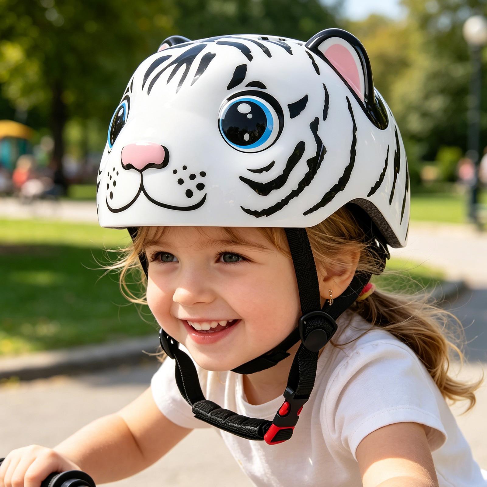 Commute Cycling Helmet - Helm untuk Anak-anak Pola Harimau Helm