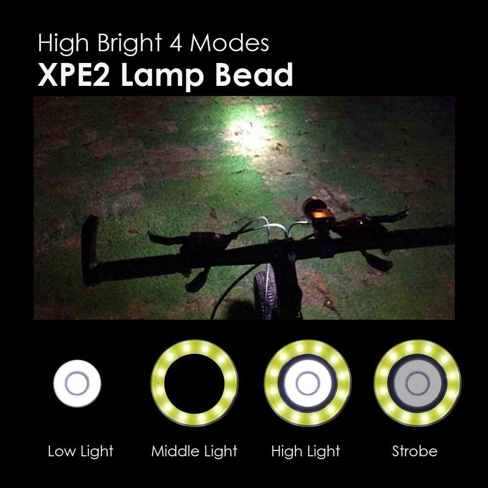 Cycling Commute Gear - Set Lampu Sepeda LED Tahan Air