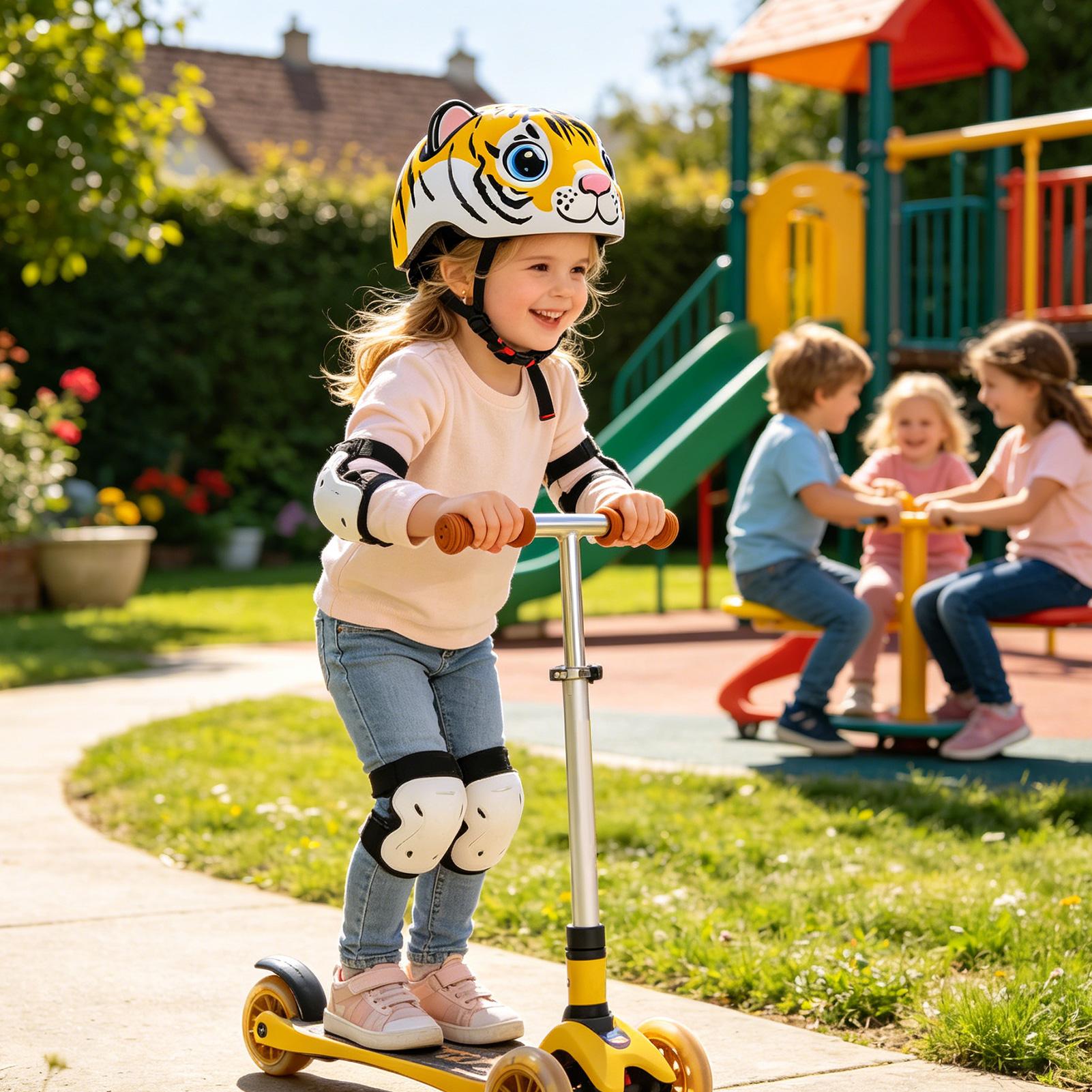 Commute Cycling Helmet - Helm Anak Pola Harimau Perlengkapan Keselamatan