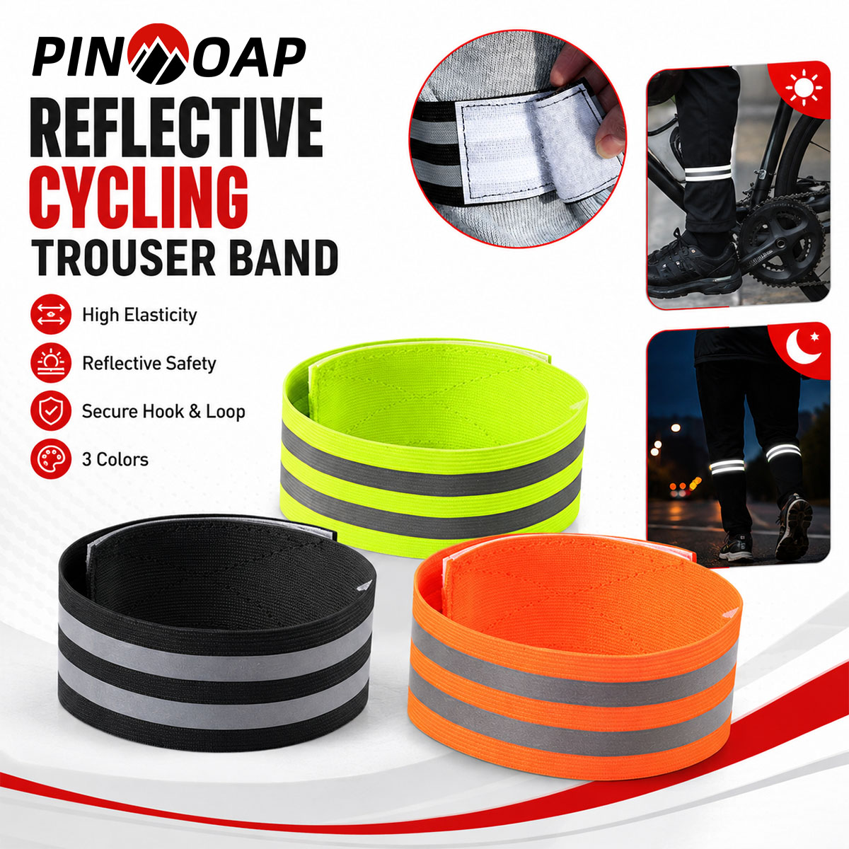Cycling Commute Gear - PINMOAP 1/2PCS Tali Celana Sepeda Reflektif