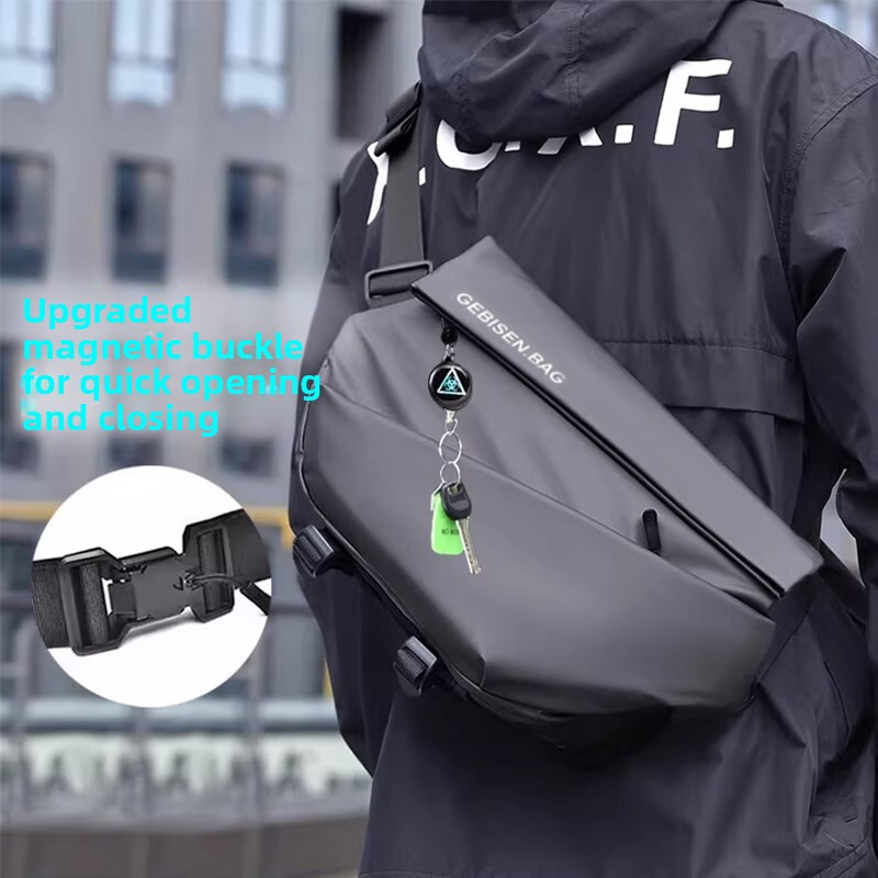 Commuter Cycling - Tas Selempang Pria dengan Gesper Magnetik,