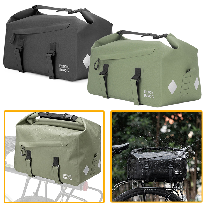 Panniers Waterproof Rear - Tas Rak Sepeda Dapat Diperluas 16L