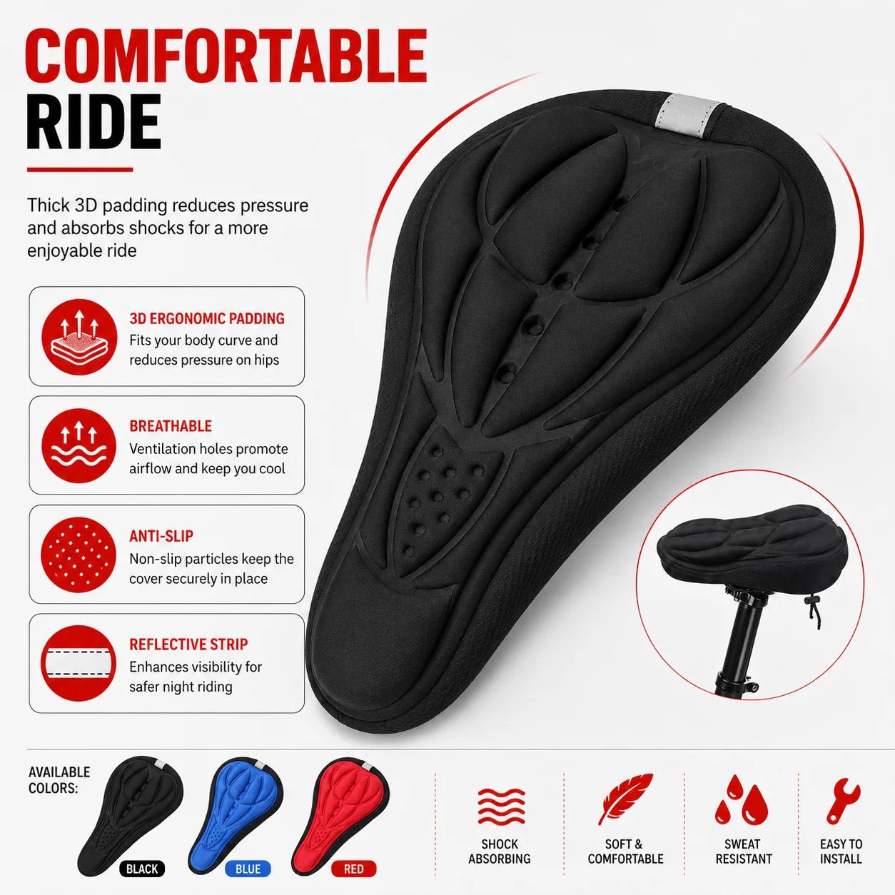 Penutup Sadel Sepeda Berbantal - Commuting By Bike ulasan dan harga