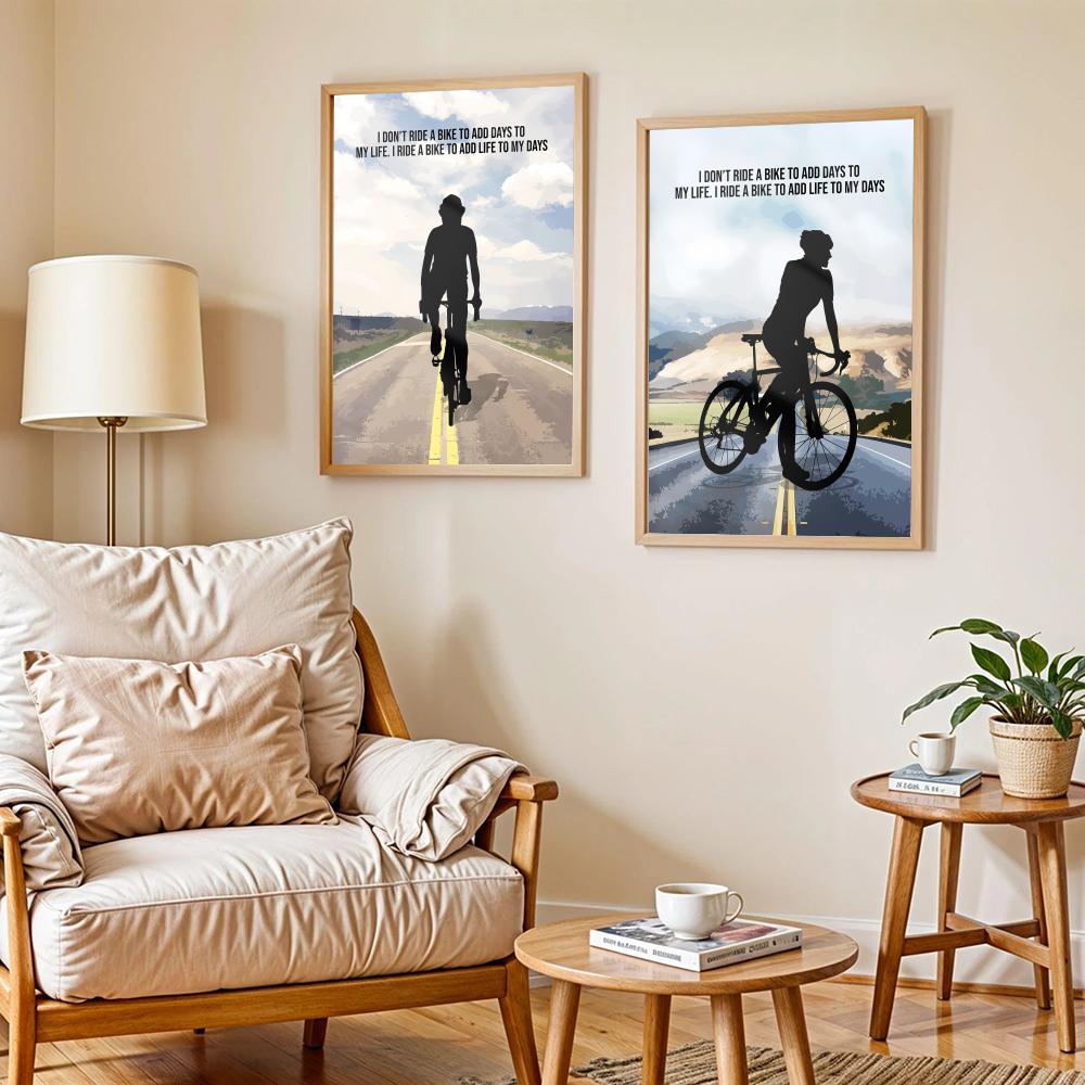 Poster Seni Kutipan Motivasi B - Cycling Quote ulasan dan harga