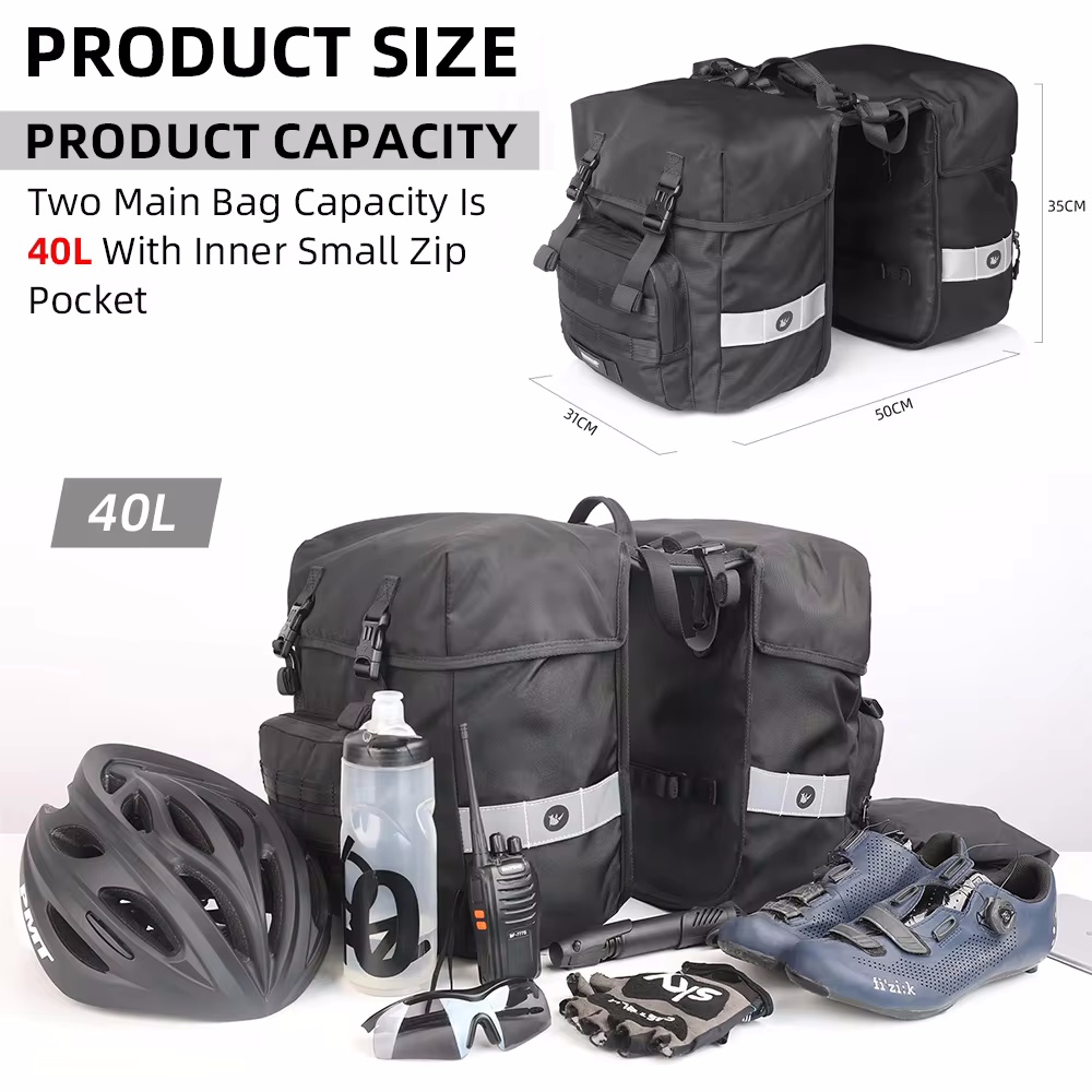 Tas Sepeda 40L 2 in 1, Tas Sep - Panniers Waterproof Rear ulasan dan harga