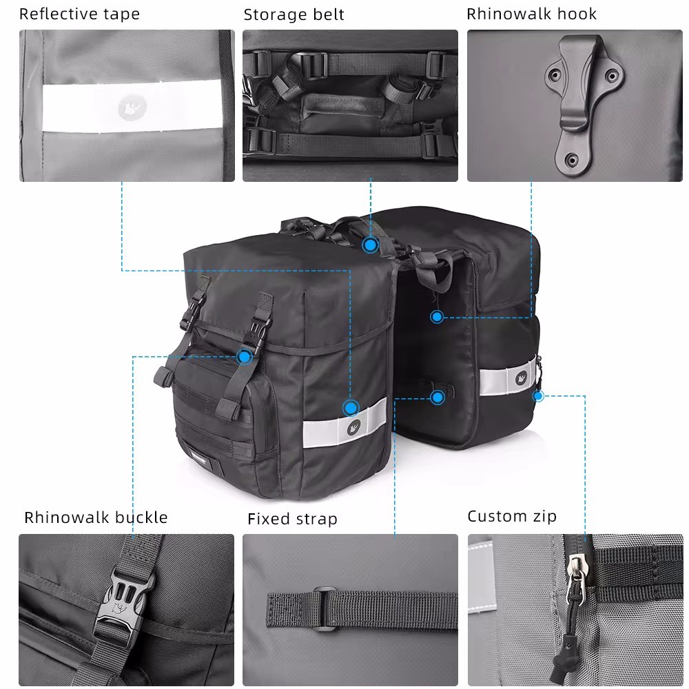 Tas Sepeda 40L 2 in 1, Tas Sep - Panniers Waterproof Rear ulasan dan harga