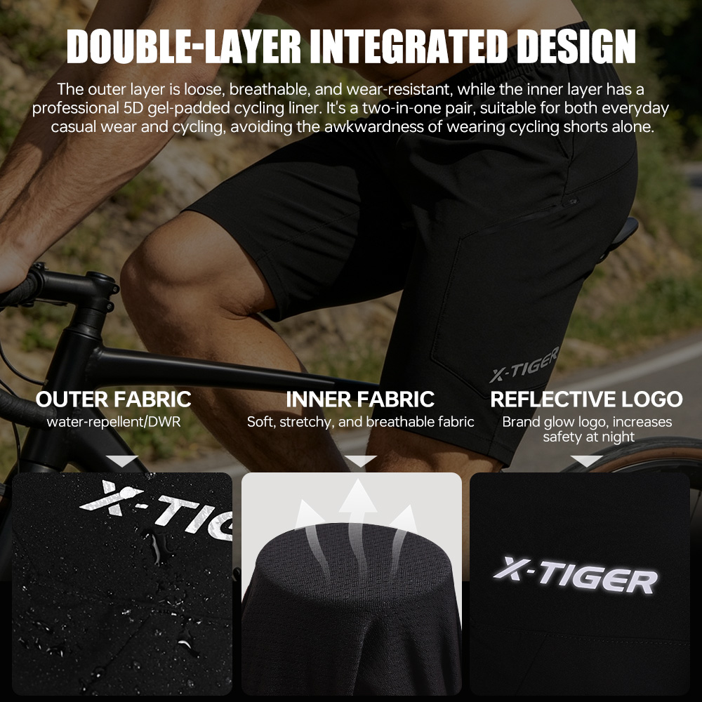 X-TIGER Celana Pendek Berseped - Cycling Shorts For Commute ulasan dan harga
